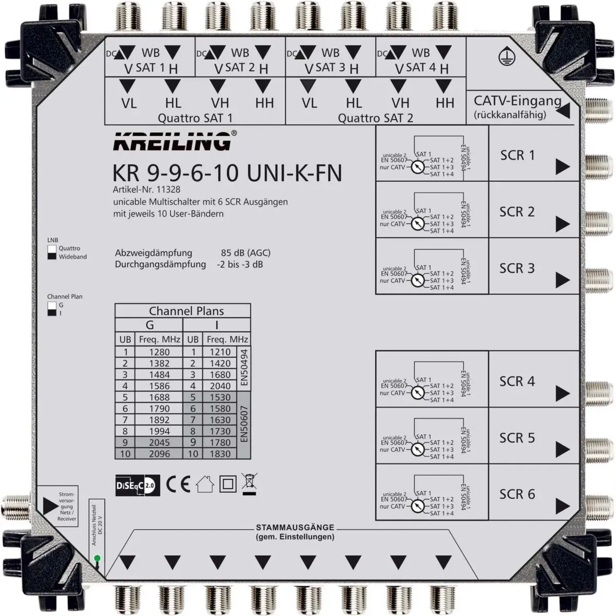 Kreiling Ind. Unicable Multischalter KR 9-9-6-10 UNI-K-FN
