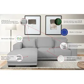 Home Affaire Ecksofa HOME AFFAIRE "BORNHOLM L-Form, B: 234 cm - OTTO. Verlässliche Qualität.", grau (anthrazit), B:234cm H:85cm T:162cm, 100% Polyester, Sofas, Ecksofa, Recamiere links oder rechts bestellbar, Wellenfederung, inkl. 2 Kissen