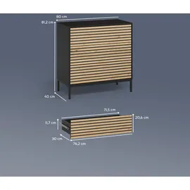 livinity® Aterno 80 x 81,2 cm Goldkraft Eiche/Anthrazit