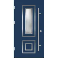 Aluminium  Haustür "YVONNE" 82 mm RC2 Saphirblau RAL 5003 beidseitig außen öffnend DIN links