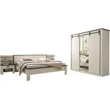 Home affaire Schlafzimmer-Set SHERWOOD, (6-tlg), Liegefläche 180x200cm, Schrank 3-trg. 201cm breit weiß