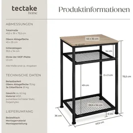 Tectake York Braun Eiche 45,5 x 36 x 75,5 cm