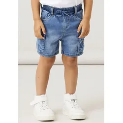 Name It Cargoshorts »coole Jeansshorts NMMBEN BAGGY DNM L SHORTS 8610-TO NOOS«, (Cargotaschen, Baggy Fit, verstellbarer Bund, elastisches Bündchen), mit Used-Optik für mehr Charakter Name It Medium Blue Denim 110
