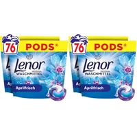 Lenor Pods, Universal Waschkapseln Waschmittel, 76 Waschladungen, Aprilfrisch, Lang Anhaltende Frische Und Extra Geruchsabwehr (Packung mit 2)