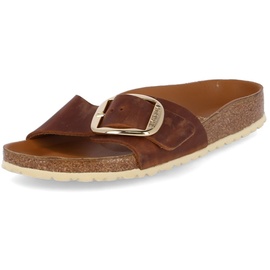 Birkenstock Madrid Big Buckle Nubukleder geölt schmal cognac 38