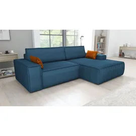 mebloland Ecksofa TOR mit Schlaffunktion. Farbe: Blue. - Blau