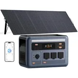 PowerMax 1800SE Tragbare Powerstation mit 500W Solarpanel, 1024Wh Solargenerator mit 1800W Ausgäng, 11 Ausgängen, LFP Notstromaggregat Akku für Stromausfälle, Off-Grid, Camping, Wohnmobil