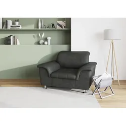 Sessel DOMO COLLECTION "Franzi", grau, B:120cm H:81cm T:97cm, 100% Polyester, Sessel, Polstersessel