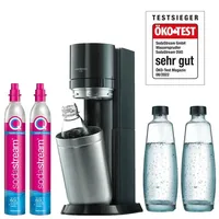 SodaStream Wassersprudler DUO Titan mit 2 Karaffen & 1 PET-Flasche +2xZylinder