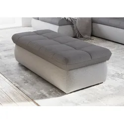 Polsterhocker DOMO COLLECTION "Moric", silber (silber, grau), B:136cm H:43cm T:64cm, 100% Polyester, Hocker, inklusive Stauraum