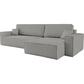 kaiser möbel Ecksofa mit schlaffunktion und bettkasten, Eckcouch BEST XL stoff Quelle Grau Rechts - Grau