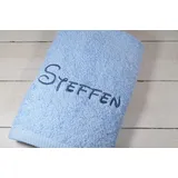 Generisch ★ Handtuch mit Namen Bestickt ★ Duchtuch ★ Geschenk ★ Badetuch ★ 500 g/m2 ★ (Hellblau, 30 x 50 cm)