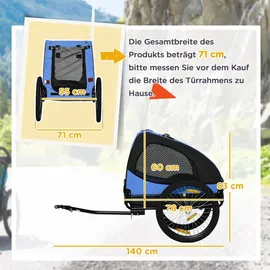 PawHut Hundeanhänger blau