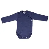 cosilana Langarm Baby-Wickelbody aus Bio Wolle und 30% Seide Uni Marine 62/68