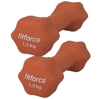 ARCORE Fitforce Paar Neopren Training Fitness Hanteln 0,5kg 1kg 1,5kg 2kg 3kg 4kg rutschfest Hantelset Workout Gewichte für Damen Männer Kinder Krafttraining Gymnastik (1,5kg braun)
