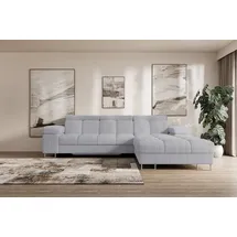 altdecor Ecksofa Cord mit Schlaffunktion 2-Sitzer Grau