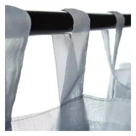 Relaxdays Vorhänge mit Schlaufen, 2er-Set, Voile, halbtransparente Gardinen, einfarbig, Polyester HxB 245x140 cm, silber