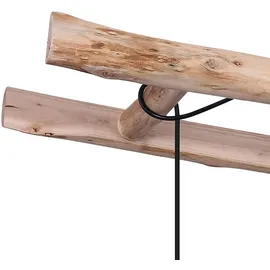 ETC Shop Hängeleuchte Lampe Holzleuchte Vintage Pendellampe Esszimmer, 4 flammig Holzleiter, natur braun schwarz, 4x E27 Fassungen, Hxlxb 80x115x30cm