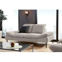 W.SCHILLIG 2-Sitzer enjoy&MORE, Sitztiefenverstellung, Füße schwarz pulverbeschichtet, Breite 202 cm braun