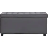 vidaXL Ottoman mit Stauraum 87,5 x 0 x 0 cm Grau Kunstleder