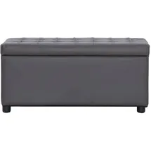 vidaXL Ottoman mit Stauraum 87,5 x 0 x 0 cm Grau Kunstleder