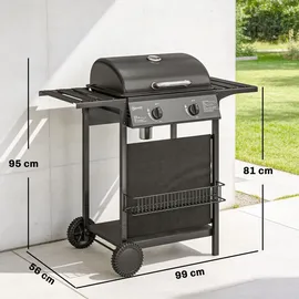 Outsunny Gasgrill 5 KW 2 Brenner schwarz