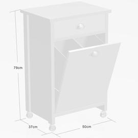 KESPER Küchenwagen mit Mülltrennsystem weiß/ grau