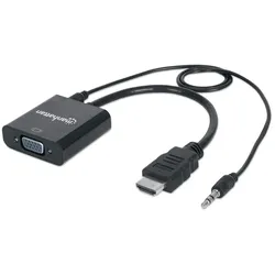 Manhattan HDMI auf VGA-Konverter, HDMI-Stecker auf VGA-Buchse, mit Audio, option
