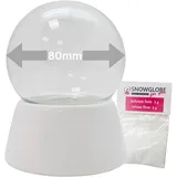 40019-80mm Do it Yourself Schneekugel mit Glaskugel und Porzellansockel - Schüttelkugel individuell Bastelset Glitzerkugel selbermachen