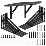 Regalhalterung, 8 Stk Regalwinkel, Regalträger Schwerlastwinkel, 90 Grad Metall Schwarz Dreieckig Wandwinkel Winkelträger Regalhalterungen Winkelhalterung Wandmontage, 200x120mm