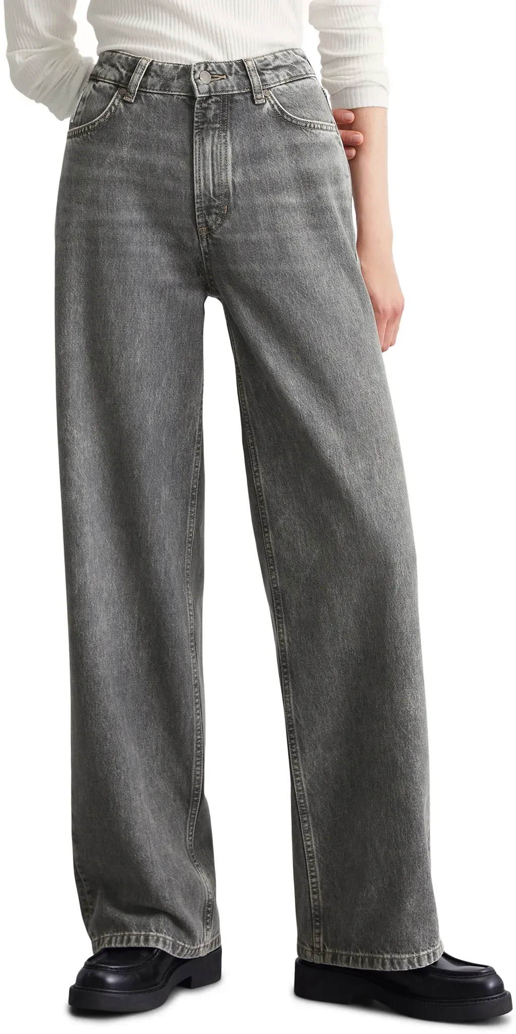 Weite Jeans, weite Form, 5-Pocket-Style, Gr. 30 - Länge 32, Medium Grey, , 11336457-30 Länge 32