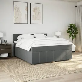 vidaXL Boxspringbett 180 x 200 cm Dunkelgrau