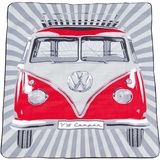 BRISA VW Collection VW T1 Picknickdecke mit Tragetasche (Samba Stripes/Rot)