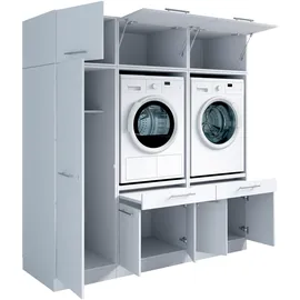 laundreezy Mehrzweckschrank-Set 186 x 200 x 68 cm Weiß