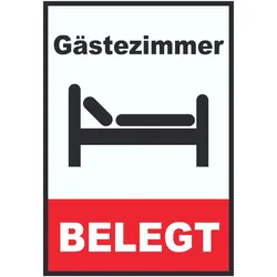 Gästezimmer belegt Schild Zimmer belegt Hochkant A0 Rückseite selbstklebend