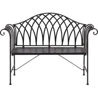 Beliani Gartenbank Metall Schwarz 130 cm für Terrasse für