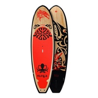 Runga-Boards SUP-Board Runga TOA WOOD RED Hardboard Stand Up Paddling SUP, Allround, (Set 10.0, Inkl. coiled leash & 3-tlg. Finnen-Set) 10.0 - 304 cm