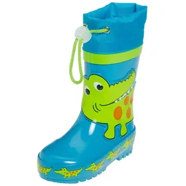 Playshoes Gummistiefel Krokodil Blau/Orange 26,5