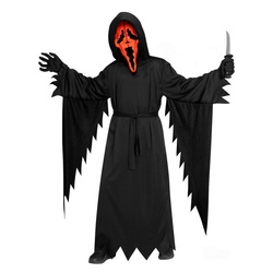 Fun World Kostüm Kürbis Ghostface Kinderkostüm, Die ikonische Geistermaske im Kürbis-Look! schwarz 140-152