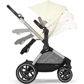 Cybex EOS Lux Kinderwagen (2-in-1 Kinderwagen) inkl. Snogga 2.0 Fußsack, Farbe:Seashell / Taupe