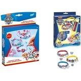 Totum Paw Patrol Schmuck-Set basteln mit 3 farbigen Bändern, Motivperlen & Paw Patrol Charm-Armbänder Bastelset – Gestalte Paw Patrol Armbänder in 3 verschiedenen Farben mit 18 coolen Charms