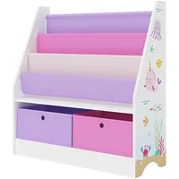 [en.casa] Kinderregal Neda Ozean-Motiv Weiß/Rosa/Lila