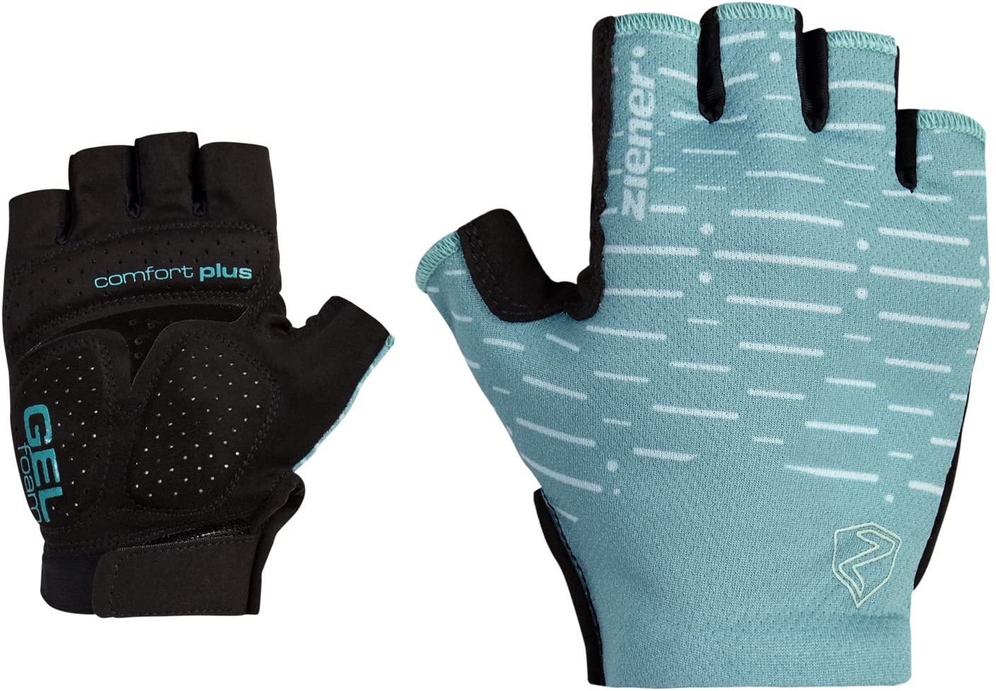 Ziener Damen Cammi Fahrrad/Mountainbike/Radsport-Handschuhe | Kurzfinger - atmungsaktiv,dämpfend, Turquoise dust, 8,5