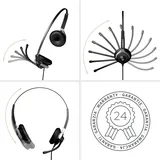 GEQUDIO Headset 2-Ohr mit 3,5mm Klinke