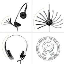 GEQUDIO Headset 2-Ohr mit 3,5mm Klinke
