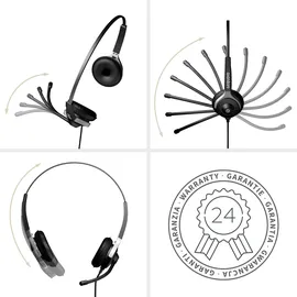 GEQUDIO Headset 2-Ohr mit 3,5mm Klinke