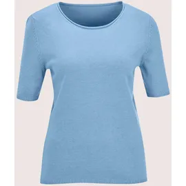 Madeleine Twinset Basic Strickjacke mit Halbarmpullover Blau 48