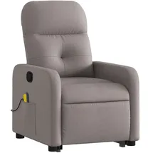 vidaXL Massagesessel mit Aufstehhilfe Polyester 144 x 77,5 x 0 cm Taupe