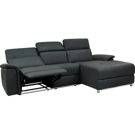 PLACES OF STYLE »Pareli, L-Form, 259cm,m. Recamiere, Echtleder, Kunstleder, Webstoff«, man. o. elektr. Relaxfunktion, USB/Kopfteilverstellg u. LED