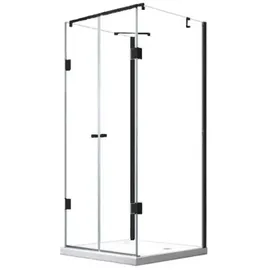 Buylando - Glaswerk Westfalen - Emma 100x80x100 cm, U-form Duschkabine Schwarz